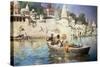 The Last Voyage-A Souvenir of the Ganges, Benares, 1885-Edwin Lord Weeks-Stretched Canvas