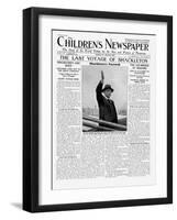 The Last Voyage of Shackleton, Front Page of 'The Children's Newspaper', February 1922-English School-Framed Giclee Print