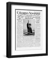 The Last Voyage of Shackleton, Front Page of 'The Children's Newspaper', February 1922-English School-Framed Giclee Print