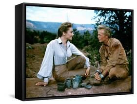 THE LAST WAGON, 1956 directed by DELMER DAVES Felicia Farr and Richard Widmark (photo)-null-Framed Stretched Canvas