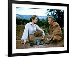 THE LAST WAGON, 1956 directed by DELMER DAVES Felicia Farr and Richard Widmark (photo)-null-Framed Photo