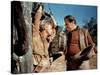 THE LAST WAGON, 1956 directed by DELMER DAVES Richard Widmark and George Matthews (photo)-null-Stretched Canvas