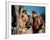 THE LAST WAGON, 1956 directed by DELMER DAVES Richard Widmark and George Matthews (photo)-null-Framed Photo