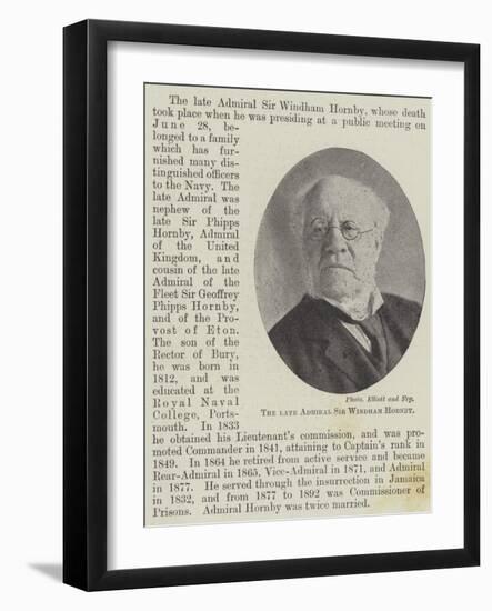 The Late Admiral Sir Windham Hornby-null-Framed Giclee Print