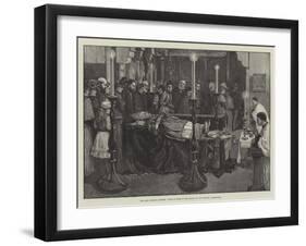 The Late Cardinal Newman, Lying in State in the Chapel of the Oratory, Birmingham-Amedee Forestier-Framed Giclee Print