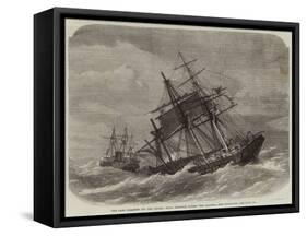 The Late Collision Off the Lizard, HMS Terrible Towing the Calcutta into Plymouth-null-Framed Stretched Canvas