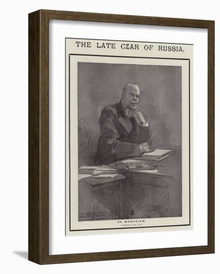 The Late Czar of Russia, in Memoriam-Thomas Walter Wilson-Framed Giclee Print