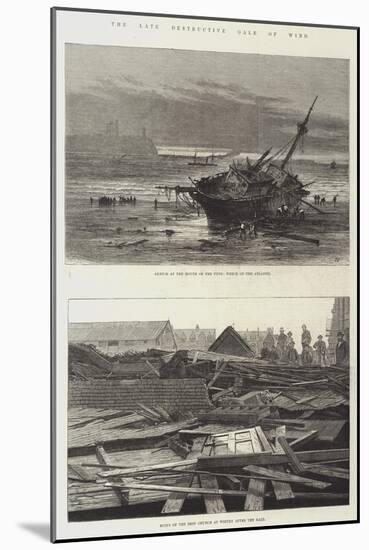 The Late Destructive Gale of Wind-Sir John Gilbert-Mounted Giclee Print