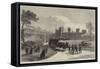 The Late Earl of Derby, the Funeral Procession Leaving Knowsley House-null-Framed Stretched Canvas