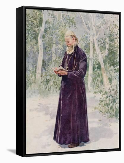 The Late Father John of Cronstadt in His Garden-Frederic De Haenen-Framed Stretched Canvas