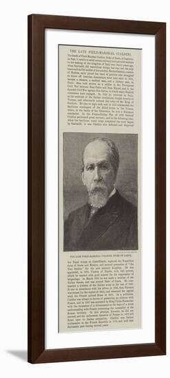 The Late Field-Marshal Cialdini, Duke of Gaeta-null-Framed Premium Giclee Print