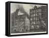 The Late Fire at the Corner of Bread-Street, Cheapside-Frank Watkins-Framed Stretched Canvas