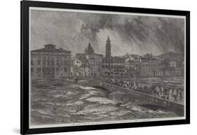 The Late Flood of the Arno at Florence-Edward William Cooke-Framed Giclee Print