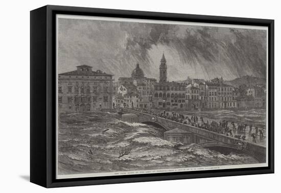 The Late Flood of the Arno at Florence-Edward William Cooke-Framed Stretched Canvas