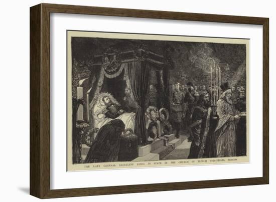 The Late General Skobeleff Lying in State in the Church of Tryech Swjatitelei, Moscow-Charles Joseph Staniland-Framed Giclee Print