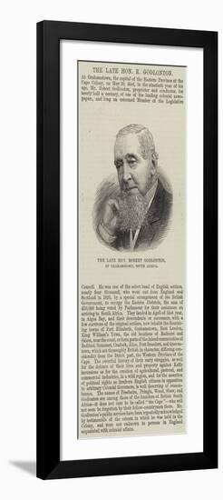 The Late Honourable Robert Godlonton, of Grahamstown, South Africa-null-Framed Giclee Print