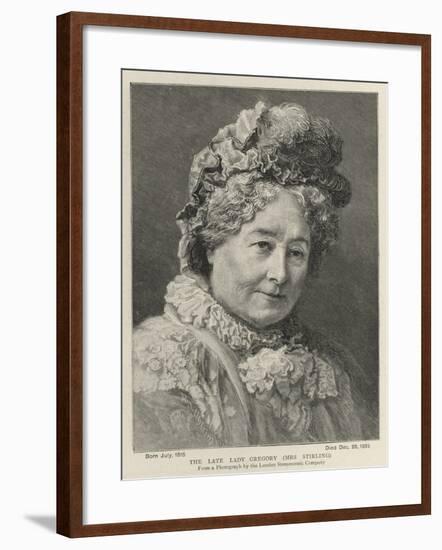 The Late Lady Gregory, Mrs Stirling-null-Framed Giclee Print