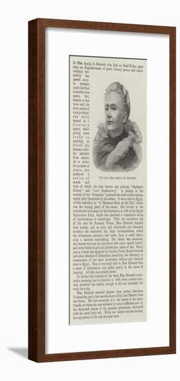 The Late Miss Amelia B Edwards-null-Framed Giclee Print