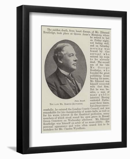 The Late Mr Edmund Routledge-null-Framed Giclee Print