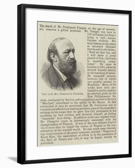 The Late Mr Ferdinand Praeger-null-Framed Giclee Print