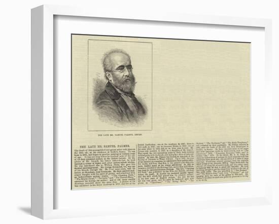 The Late Mr Samuel Palmer, Artist-null-Framed Giclee Print