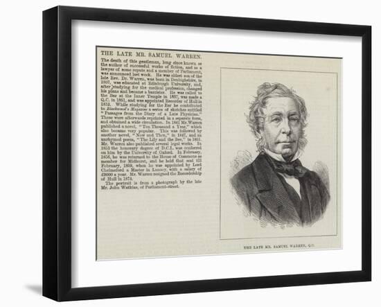 The Late Mr Samuel Warren-null-Framed Giclee Print