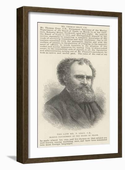 The Late Mr T Gray, Cb, Marine Department of the Board of Trade-null-Framed Giclee Print