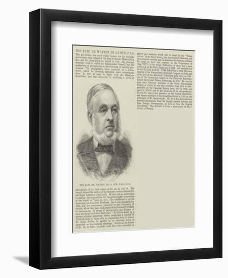 The Late Mr Warren De La Rue-null-Framed Giclee Print