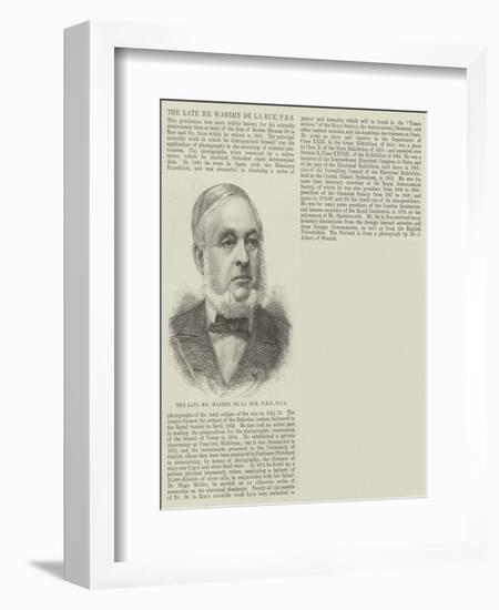 The Late Mr Warren De La Rue-null-Framed Giclee Print
