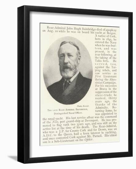 The Late Rear-Admiral Bainbridge, Distinguished Naval Officer-null-Framed Giclee Print