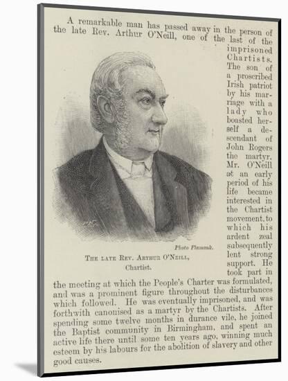 The Late Reverend Arthur O'Neill, Chartist-null-Mounted Giclee Print