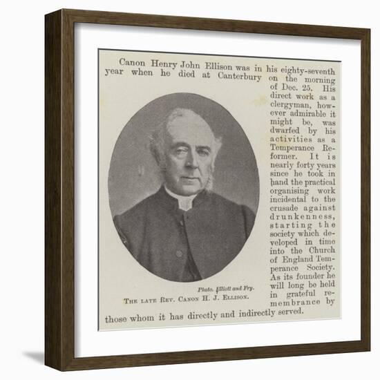 The Late Reverend Canon H J Ellison-null-Framed Giclee Print