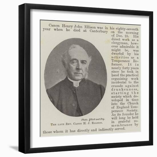 The Late Reverend Canon H J Ellison-null-Framed Giclee Print