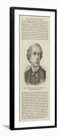 The Late Right Honourable Sir John Macdonald-null-Framed Giclee Print