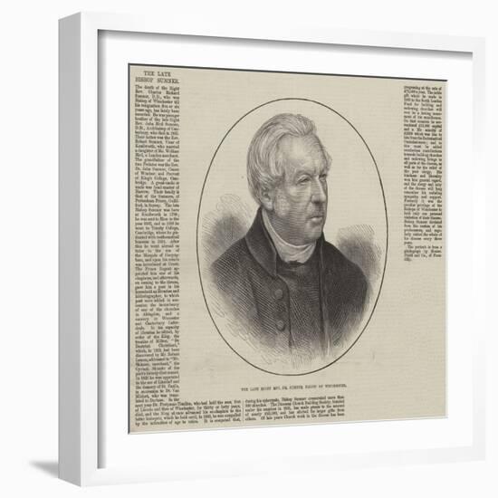 The Late Right Reverend Dr Sumner, Bishop of Winchester-null-Framed Giclee Print