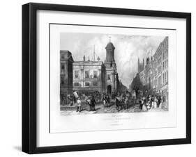 The Late Royal Exchange and Cornhill, London, 19th Century-J Woods-Framed Giclee Print