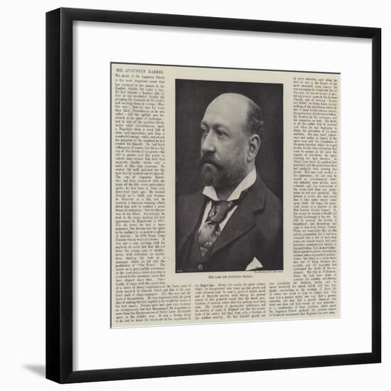 The Late Sir Augustus Harris-null-Framed Giclee Print