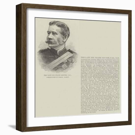 The Late Sir Frank Souter, Csi, Commissioner of Police, Bombay-null-Framed Giclee Print