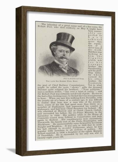 The Late Sir Robert Peel, Baronet-null-Framed Giclee Print