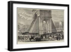 The Late Sorties from Paris, the Arc De Triomphe, Champs Elysees-null-Framed Giclee Print