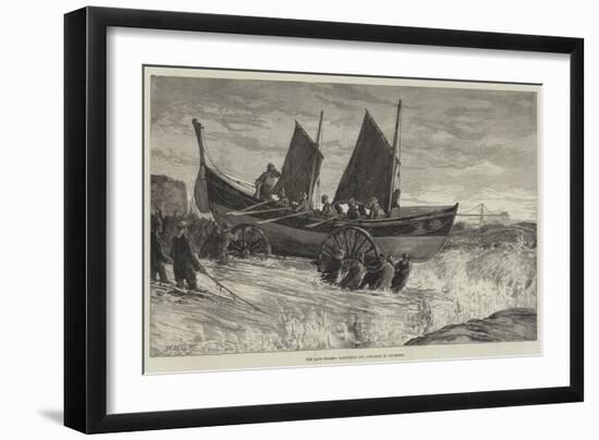 The Late Storms, Launching the Life-Boat at Brighton-William Heysham Overend-Framed Giclee Print