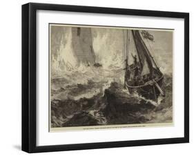 The Late Storms, Passing Provisions Through the Surf to the Bishop's Rock Lighthouse, Scilly Isles-William Heysham Overend-Framed Giclee Print