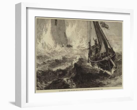 The Late Storms, Passing Provisions Through the Surf to the Bishop's Rock Lighthouse, Scilly Isles-William Heysham Overend-Framed Giclee Print