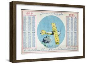 The Latecoere Rabat-Toulouse Postal Plane Flying over the Rock of Gibraltar-null-Framed Giclee Print