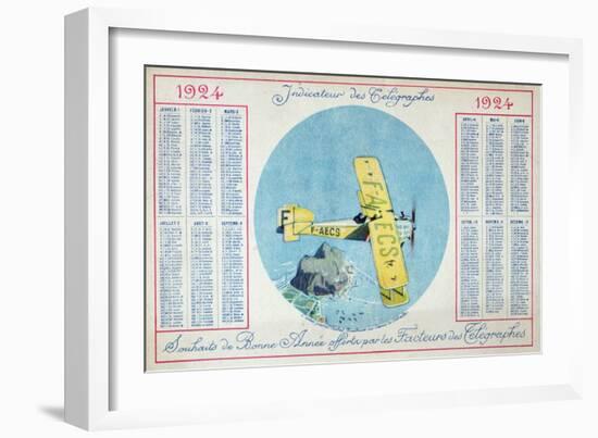 The Latecoere Rabat-Toulouse Postal Plane Flying over the Rock of Gibraltar-null-Framed Giclee Print