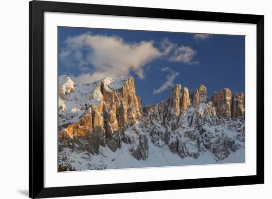 The Latemar Spiers at Sunset from Carezza Lake, Trentino Alto-Adige, Italy-ClickAlps-Framed Photographic Print