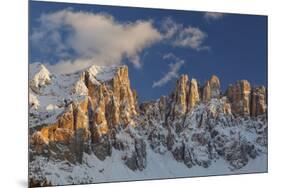 The Latemar Spiers at Sunset from Carezza Lake, Trentino Alto-Adige, Italy-ClickAlps-Mounted Photographic Print