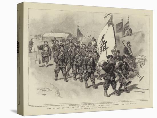 The Latest Levies for the Chinese Army, an Infantry Regiment on the March-Charles Edwin Fripp-Stretched Canvas