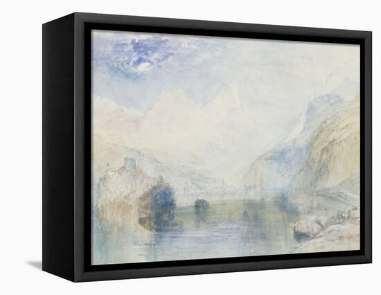 The Lauerzersee with Schwyz and the Mythen, early 1840's-JMW Turner-Framed Stretched Canvas