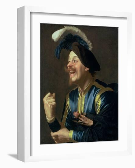 The Laughing Violinist, 1624-Gerrit van Honthorst-Framed Giclee Print